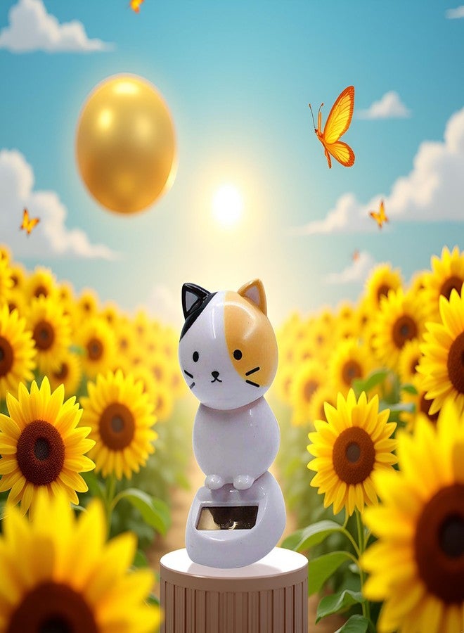 Bwexxt Solar Wobble Figures, Solar Dancing Cat, Bobble Head Cat Ornaments, Innovative Cat Solar Figure Statue Car Dashboard Solar Bobble Head Figures, Solar Power Kits,Funny Ornaments Decorations - Image 3